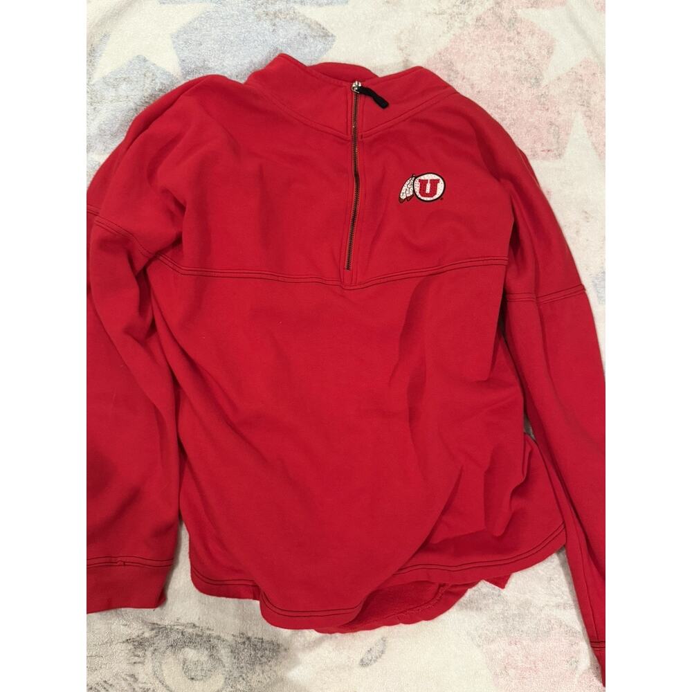 Utah Utes Rhinestone Quarter Zip Pullover Sweatshirt Women's No Tag